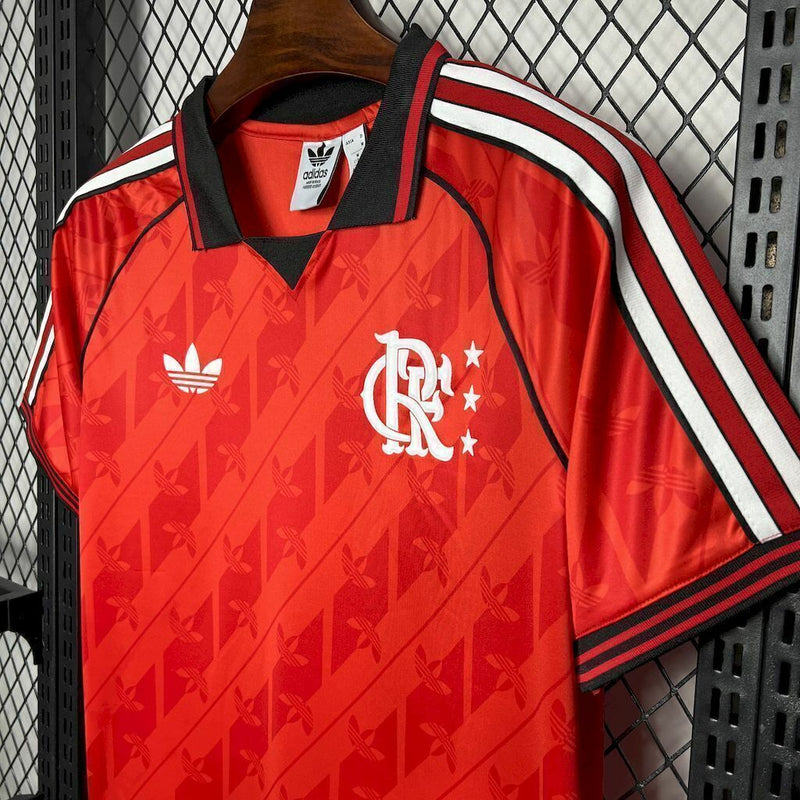 Camisa Retrô Flamengo Lifestyler 2024/25 Torcedor Masculina - Vermelha