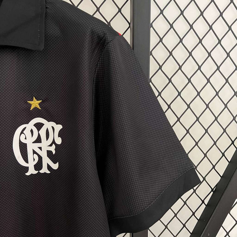 Camisa Retrô Flamengo 100 Anos Torcedor Masculina - Vermelha e Preta