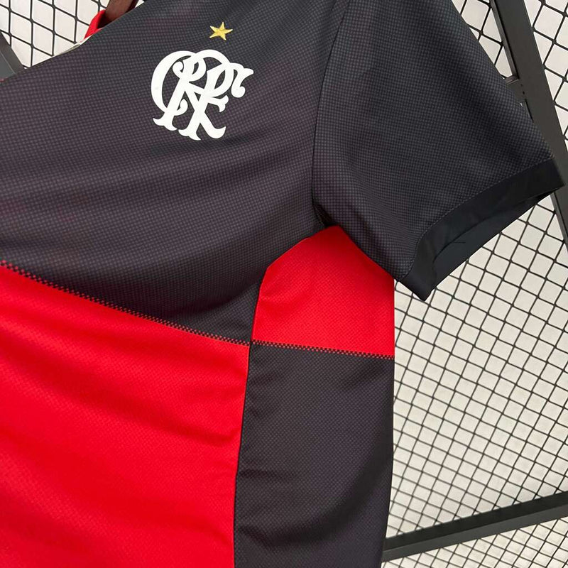 Camisa Retrô Flamengo 100 Anos Torcedor Masculina - Vermelha e Preta