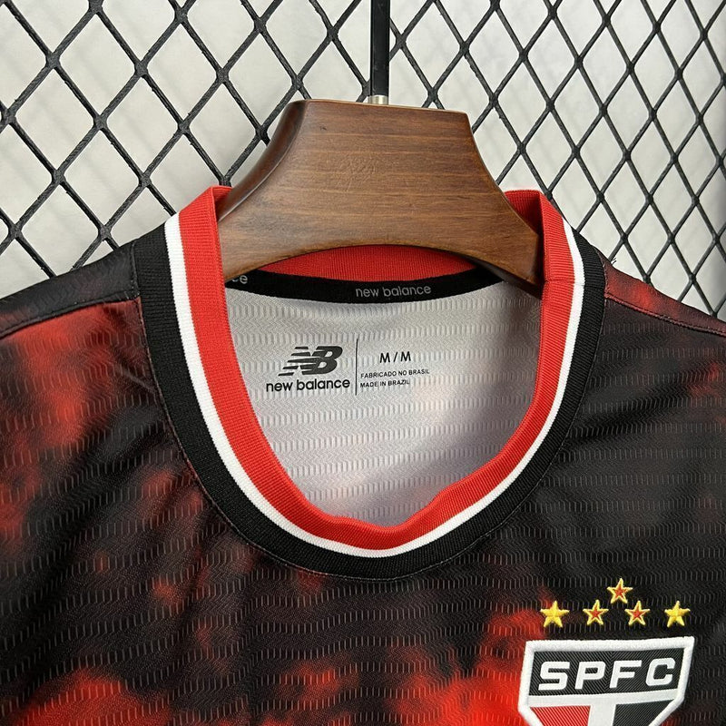 Camisa São Paulo III 2024/25 Torcedor Masculina - Preta e Vermelha