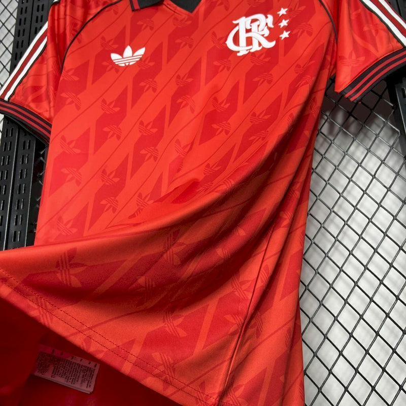 Camisa Retrô Flamengo Lifestyler 2024/25 Torcedor Masculina - Vermelha